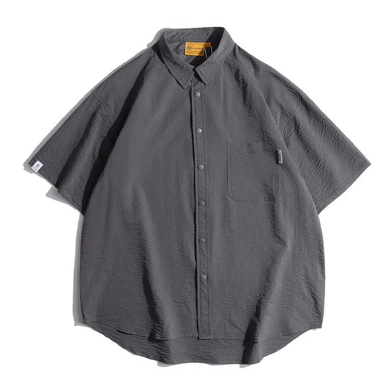 Dot Button Seersucker Work Shirt