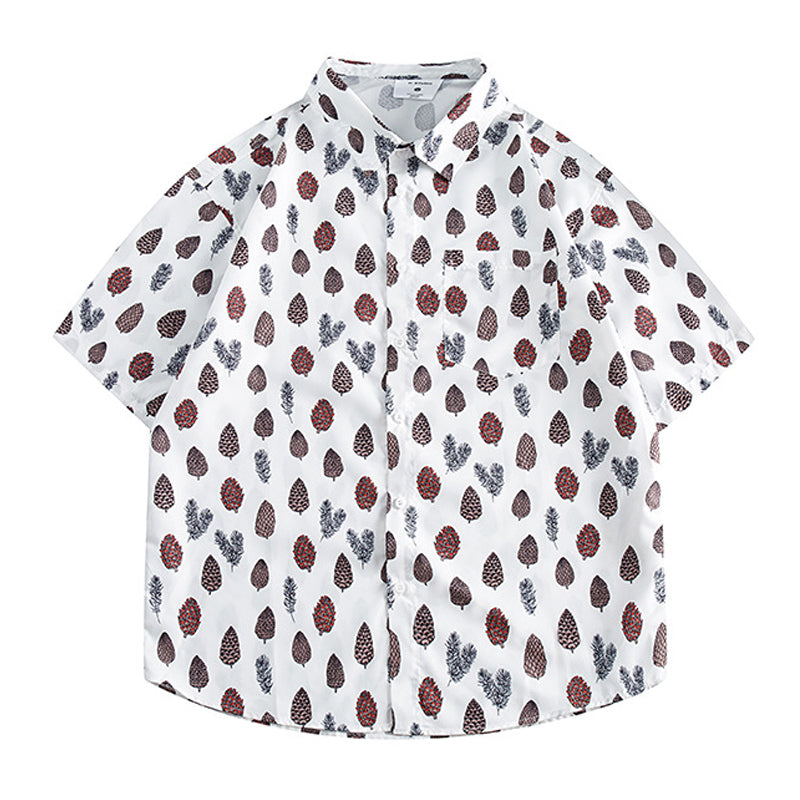 Pine cone illustration all-over print shirt