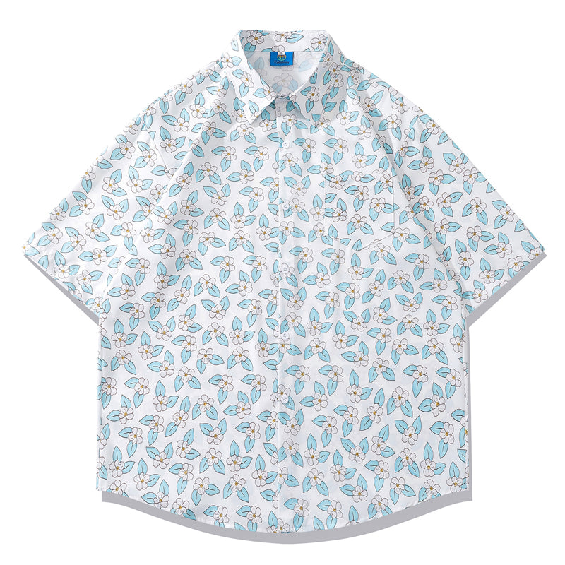 New for summer: floral print short-sleeved shirt