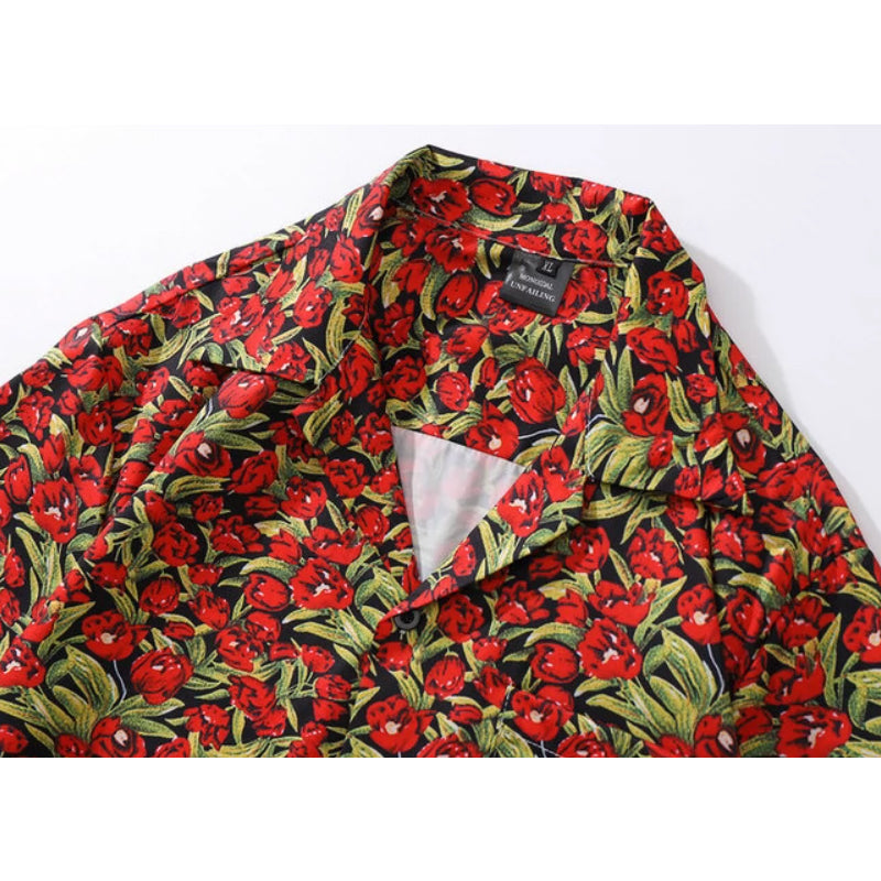 New for summer: floral print short-sleeved shirt