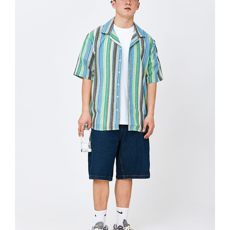 Fashion striped short sleeve shirt