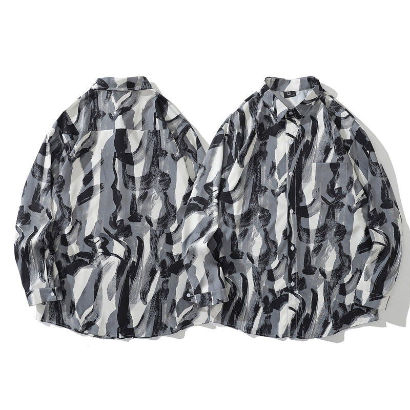 New for summer: Graffiti print short-sleeved shirt