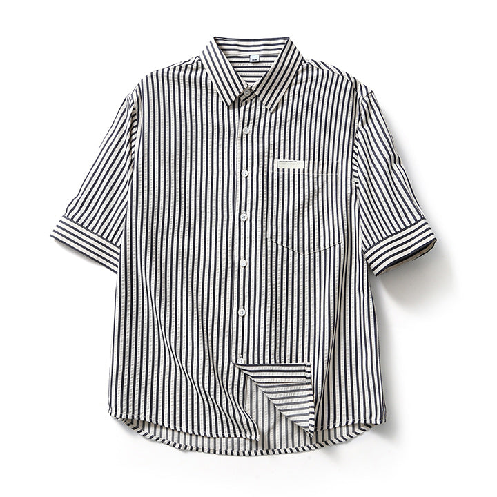 Classic striped short-sleeved shirt
