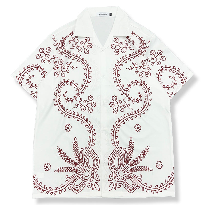 New for summer: ethnic print short-sleeved shirt