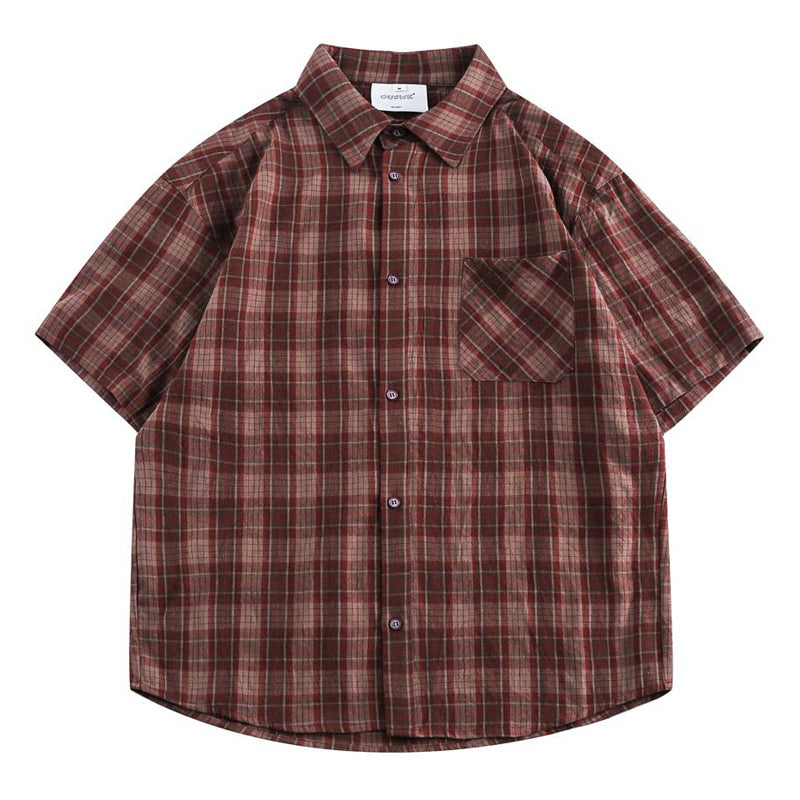 Classic check work short sleeve shirt
