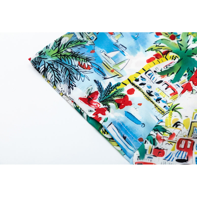 Summery Hawaiian floral short-sleeved shirt