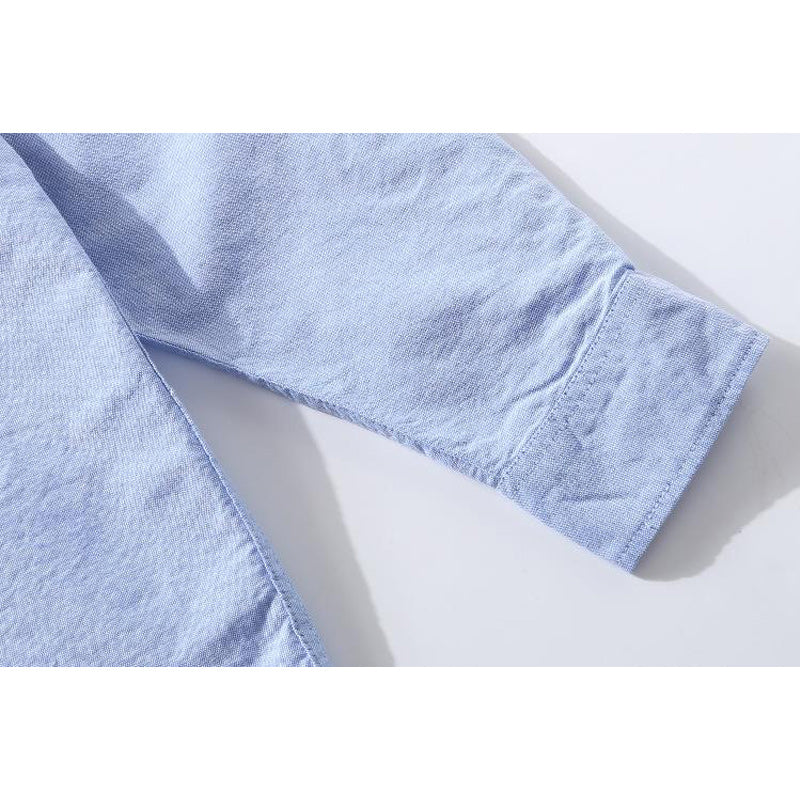 American casual plain classic blue long sleeve shirt