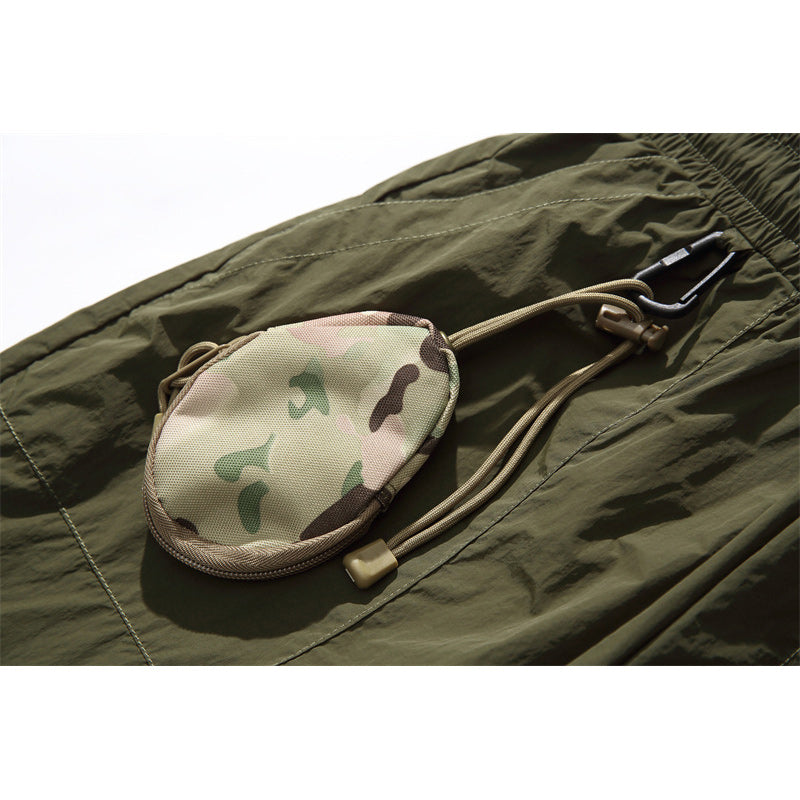 Loose casual army green shorts