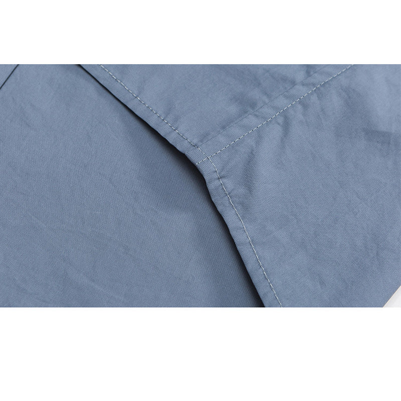 Classic plain pocket work short sleeve shirt