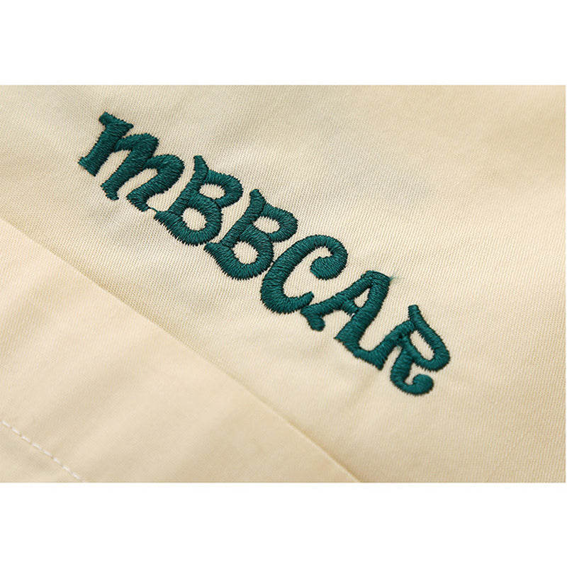 Retro Embroidered Bowling Short Sleeve Cuban Shirt
