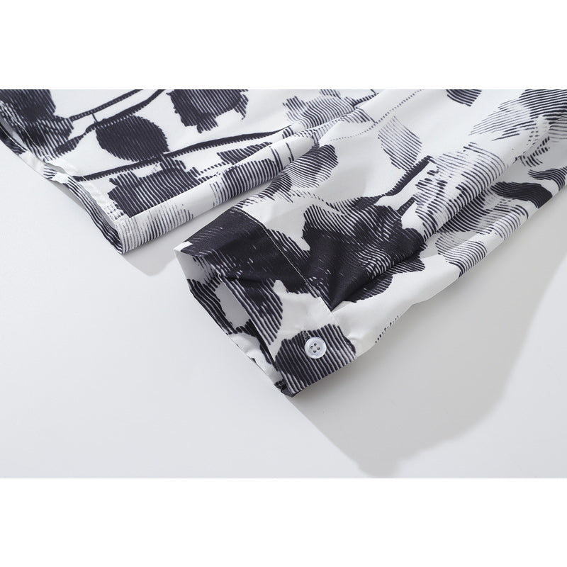 Retro fashion "Ink painting" long sleeve shirt