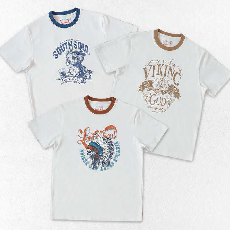 Choose from 3 patterns of American antique tee