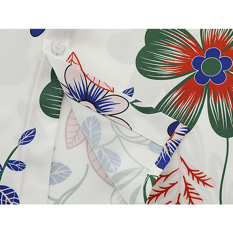 Retro Hawaiian floral short-sleeved all-over print shirt
