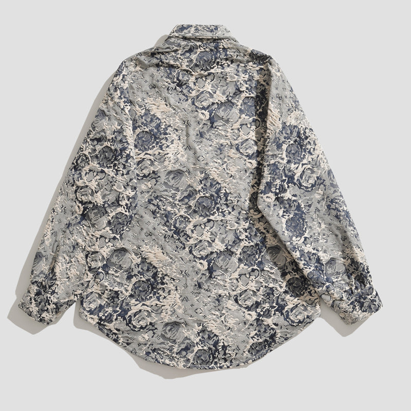 Ink painting pattern all-over autumn/winter jacket