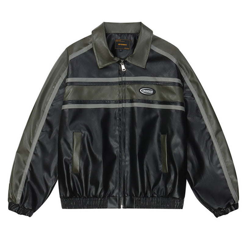 cityboy color-block PU jacket