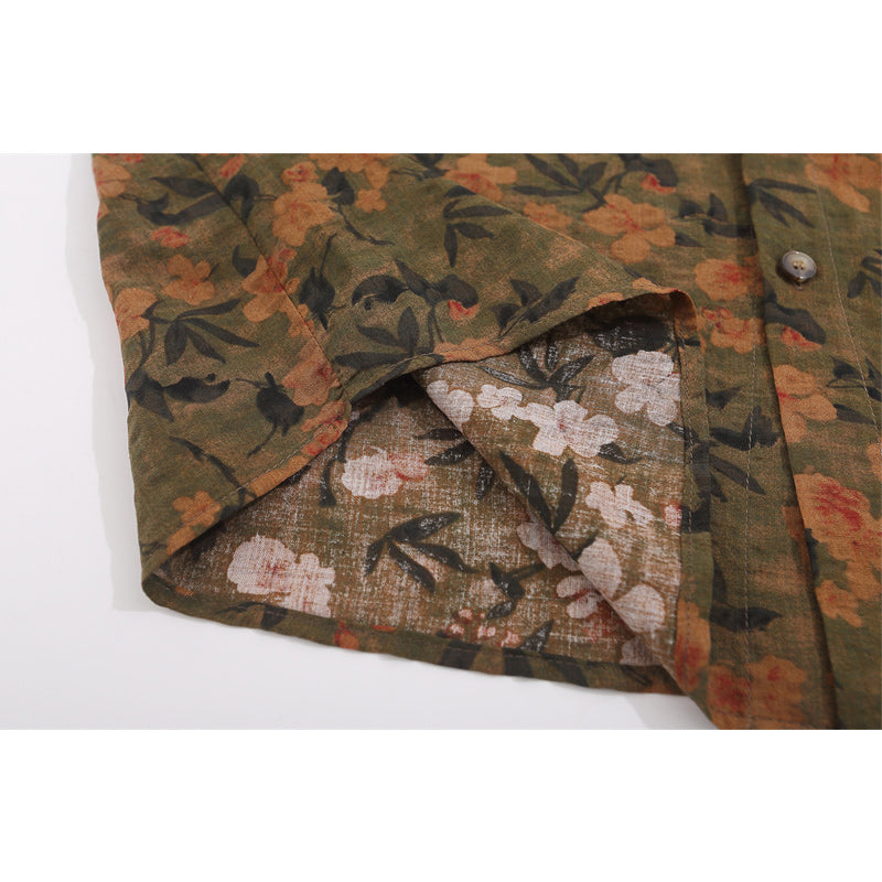 New! INS Popular Retro Floral Short Sleeve Shirt