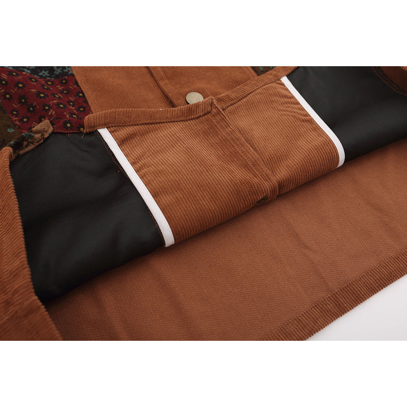 Corduroy print V-neck vest
