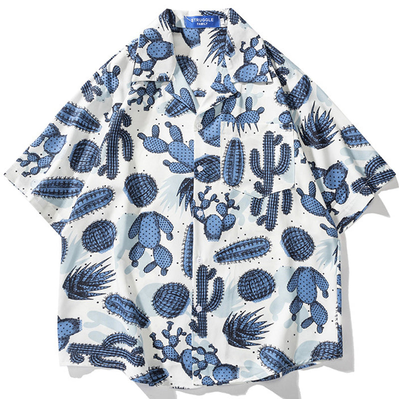 New for summer: cactus print short-sleeved shirt