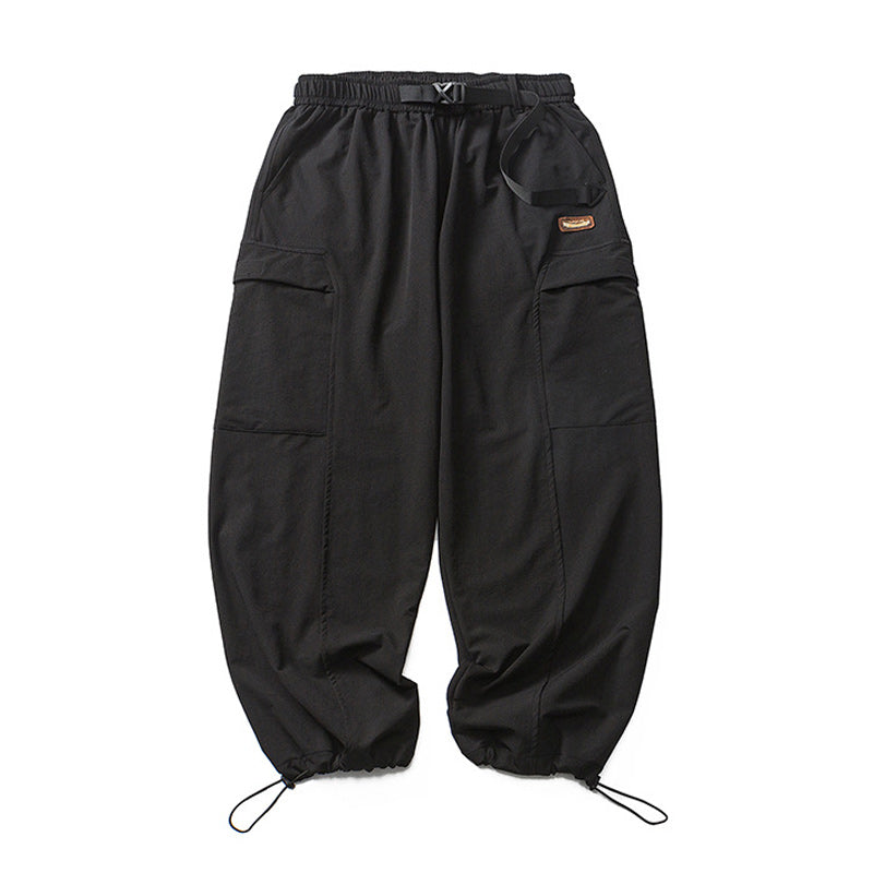 Functional pocket cargo pants with adjustable hem