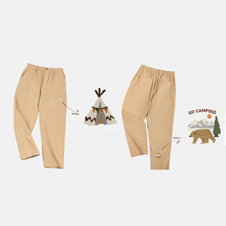 Indian tent and polar bear embroidered slacks