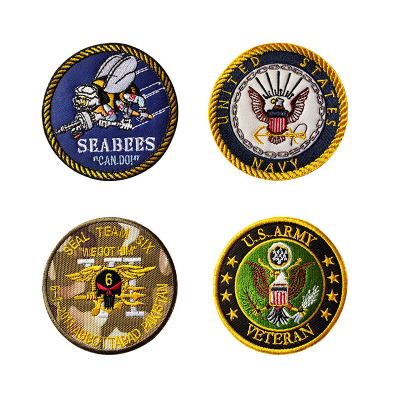 American casual retro embroidered fabric with 5 types of badges