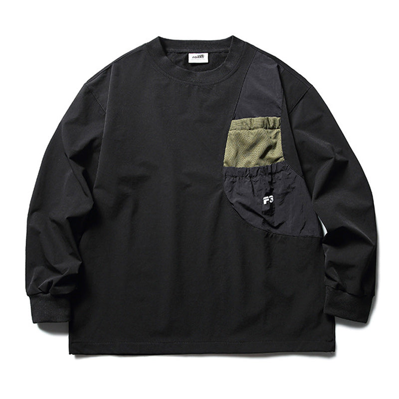 Retro color pocket loose hoodie