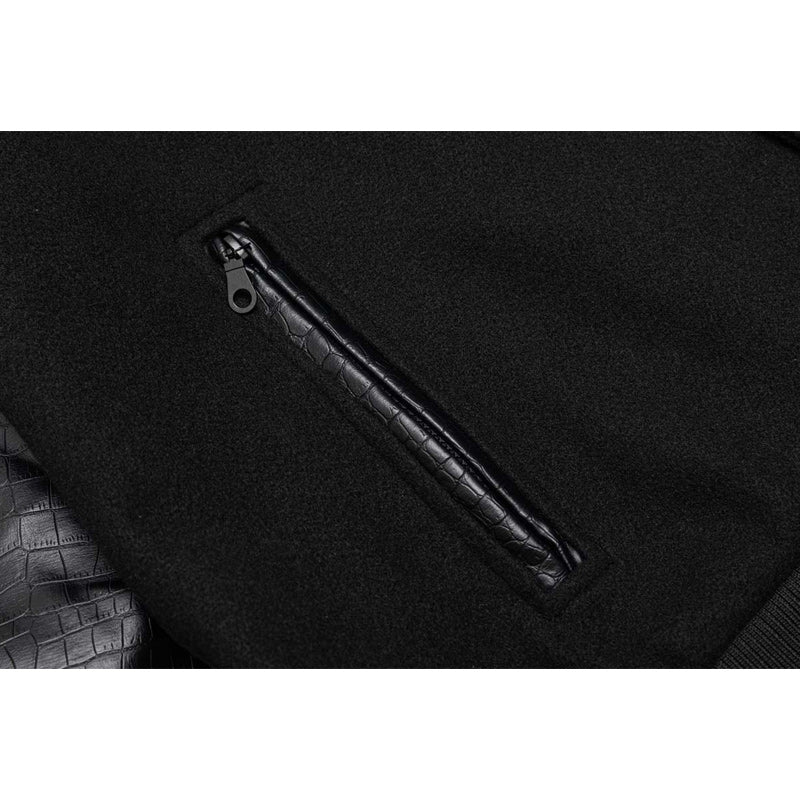ワニ革切替刺繍入りスタジャン