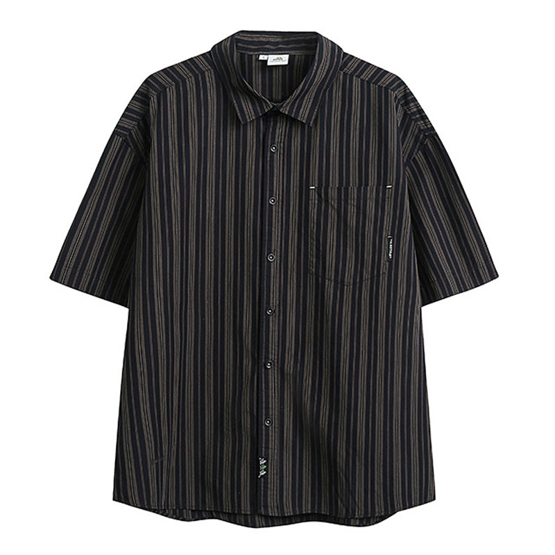 Classic striped short-sleeved shirt