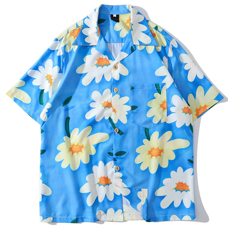 Aloha style floral print shirt in two colors