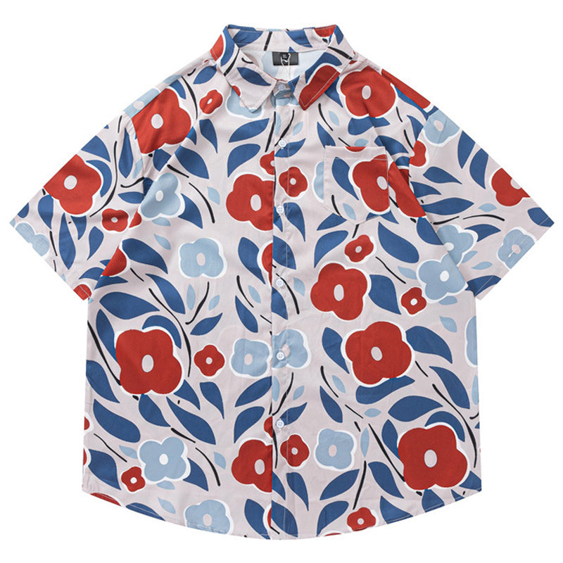 New for summer: floral print short-sleeved shirt