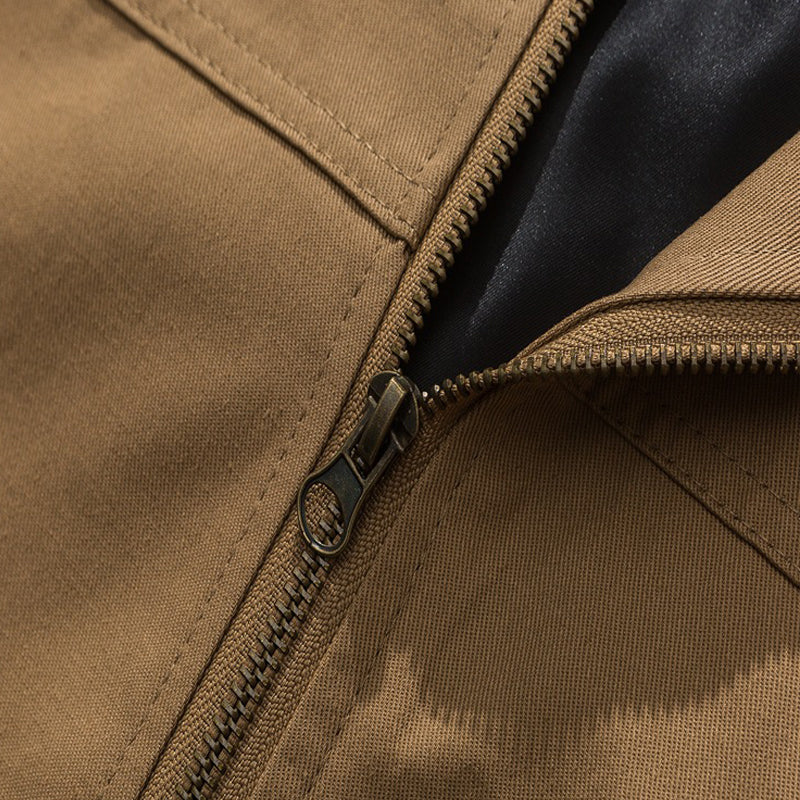 Contrast color jacket with Velcro pattern