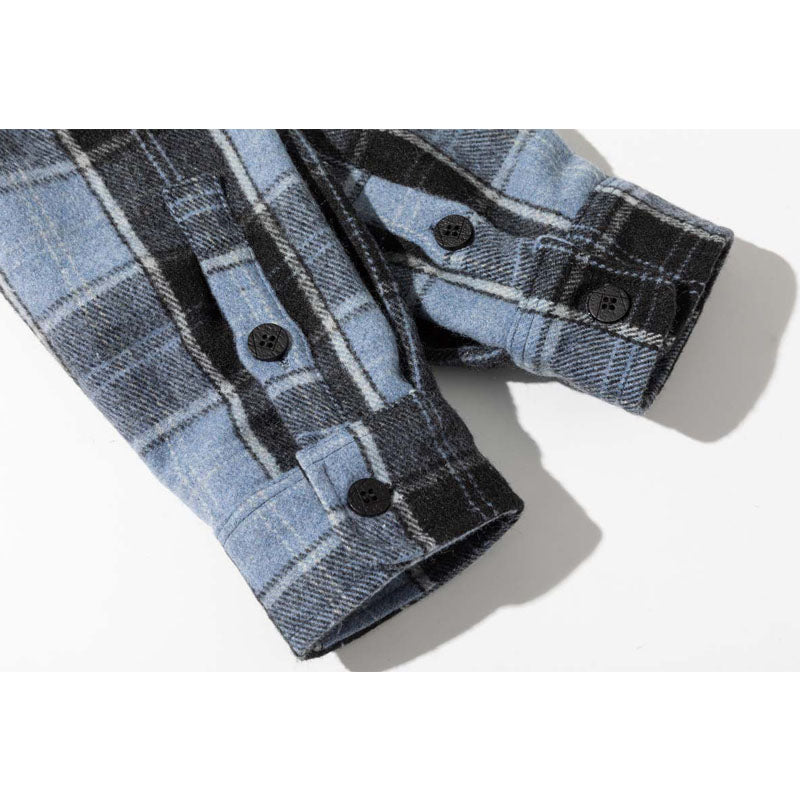 Classic brushed check pattern long sleeve shirt