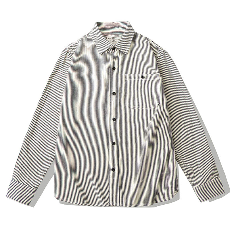 Hickory Railroad Stripe Denim Work Shirt