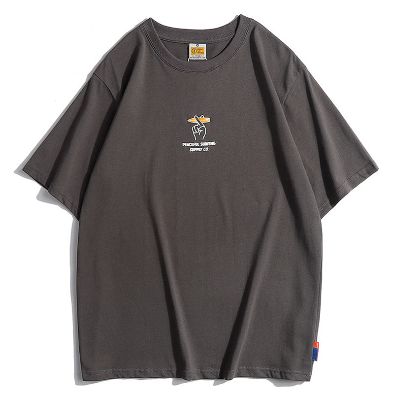 Five-color casual alphabet plain short-sleeved T-shirt