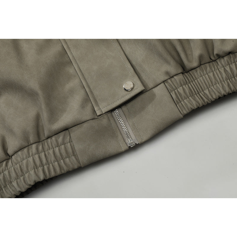 American casual simple classic leather jacket
