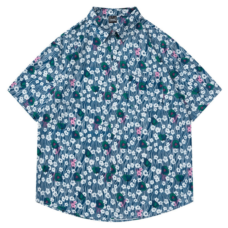 New for summer: floral print short-sleeved shirt