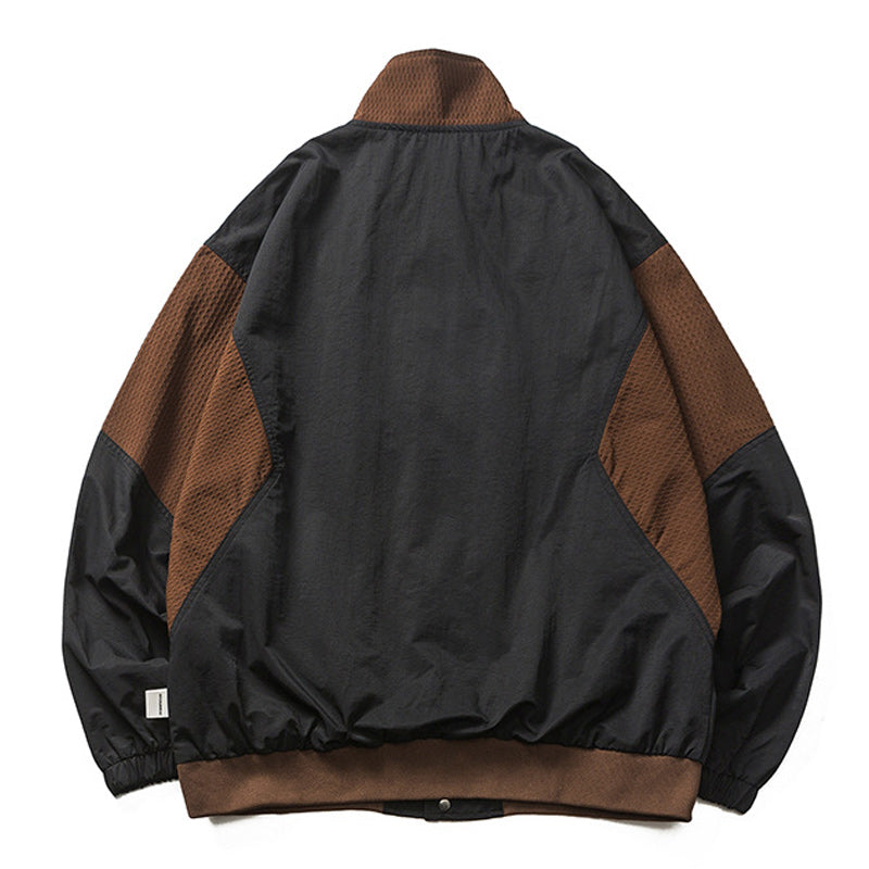Switch high neck color combination jacket