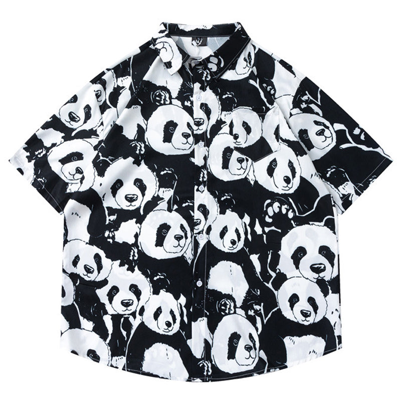 New for summer: Panda print short-sleeved shirt