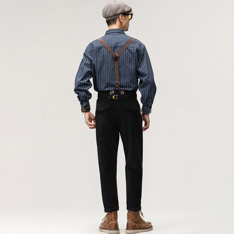 Plain American Casual Corduroy Overalls