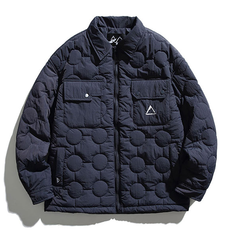 Lightly padded circular quilted work jacket