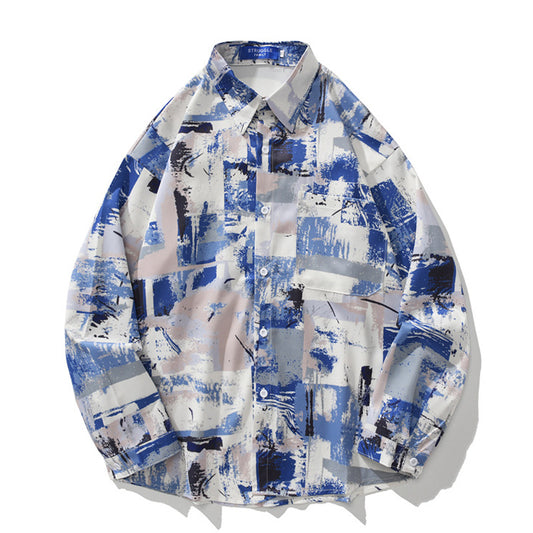 New Spring Graffiti Oil Painting Color Scheme Long Sleeve Shirt
