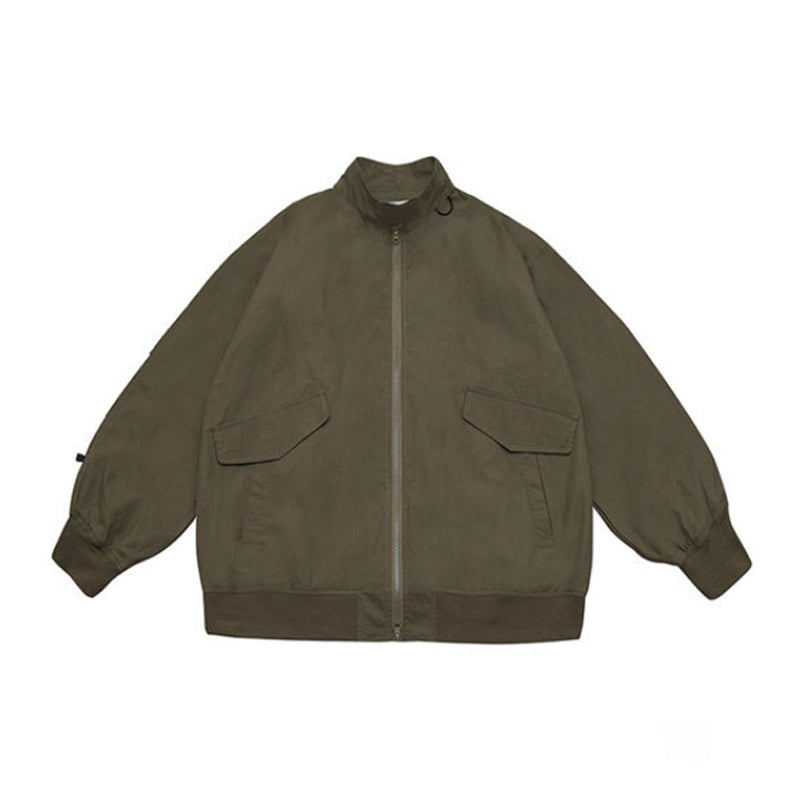 Retro, loose-fitting baseball jacket for outdoor casual wear