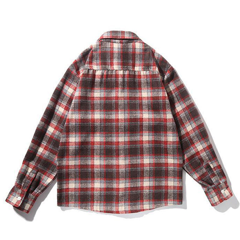 Classic check pattern long sleeve shirt