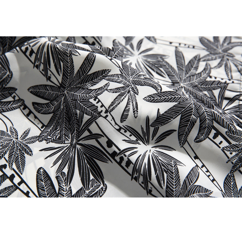 Hawaiian oak tree print short sleeve shirt