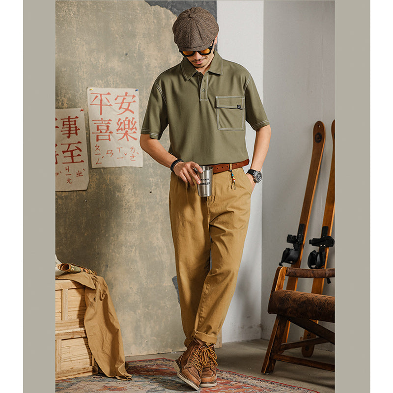 Classic plain pocket polo shirt