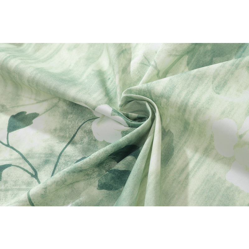 "White Rose" all-over print long-sleeved fresh shirt