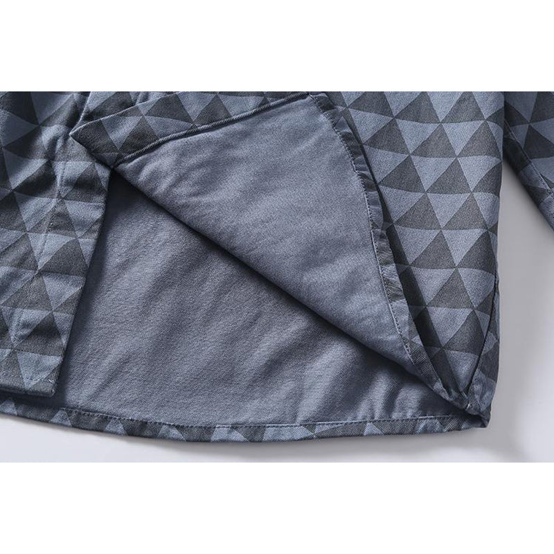 Geometric pattern American casual long-sleeved shirt