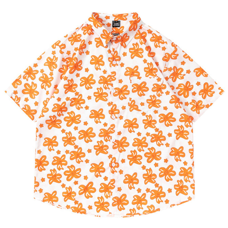 New for summer: floral print short-sleeved shirt