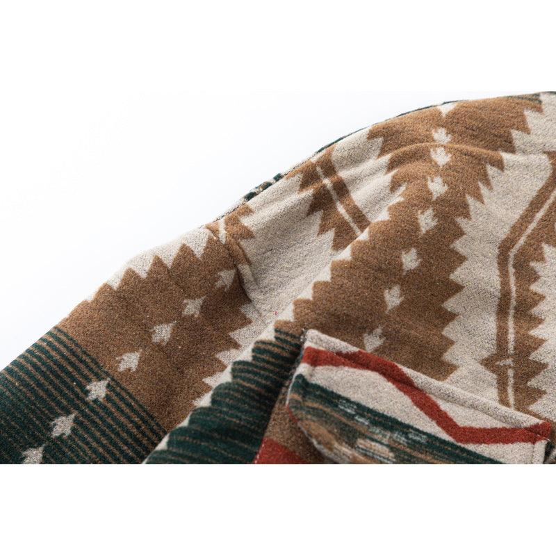 Ethnic print long-sleeved shirt for fall