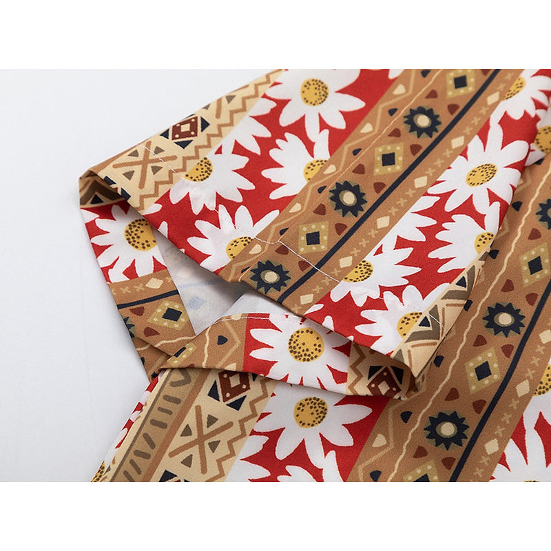 Harajuku style all-over print short-sleeved shirt